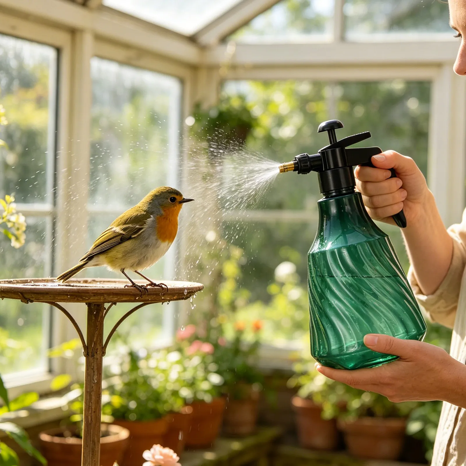 Bird Sprayer Mister 2L Ultrafine Avian Pump Shower Sprayer Bottle Handheld Pet Bird Bath Tool for Conure Macaw Grooming view 4