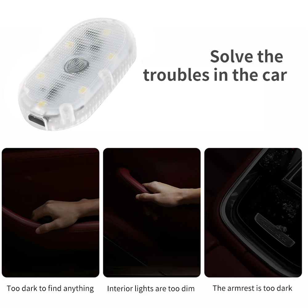 Universal Auto Mini Led Touch Schalter Licht Auto Auto Drahtlose Umgebungs Lampe Tragbare Nacht Lesen Licht Auto Dach Lampe Innen Lichter