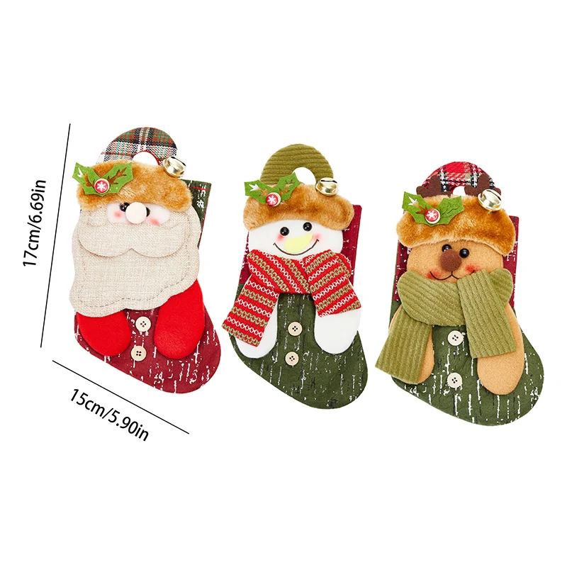 Christmas Stockings Novelty Santa Snowman Reindeer Gift Stockings Hanging Ornaments for Home Party Holiday Decoration Supplies