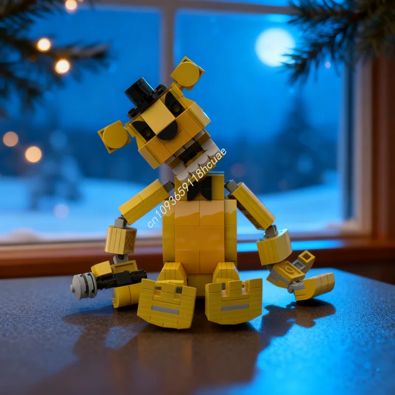

310 деталей MOC Золотой Фредди FNAF: Конструктор, развивающий творческие способности, идеальный подарок на Рождество и День рождения