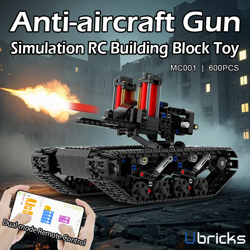 

KEJI MOC Remote-Controll Anti Aircraft Tank Military Electric building blocks Toys Bricks Kit for Children Christmas gift