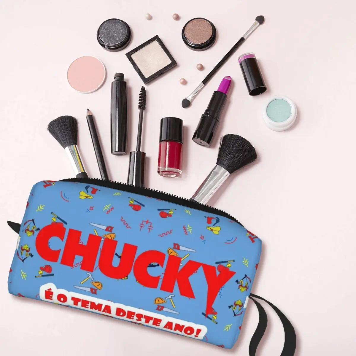 Child\'s Play Good Guys Chucky Makeup Bags Women Cosmetic Bag Trendy Travel Pouch for Purse Storage