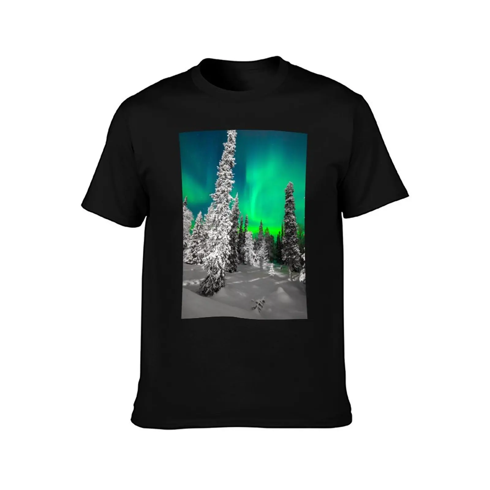 Northern Lights, Aurora Borealis, Arctic, Winter, Alaska T-Shirt Holiday Lightweight T-Shirt