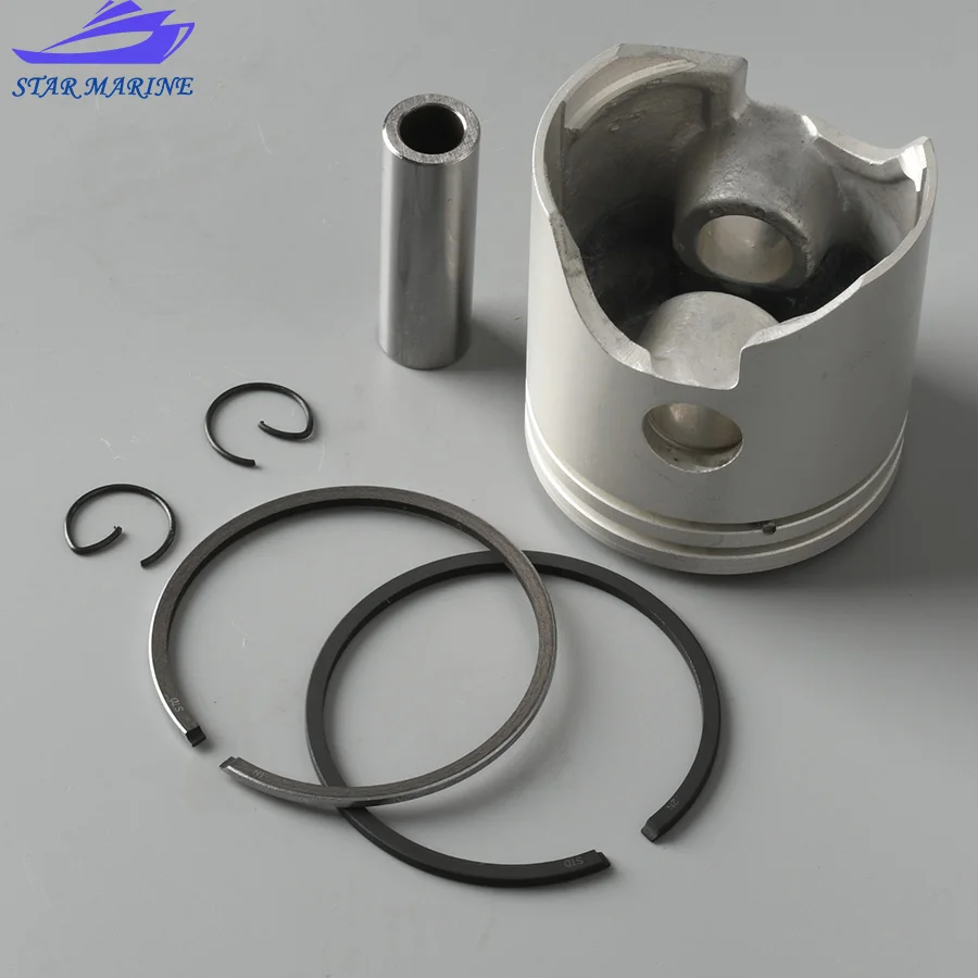 6E7-11631-00 Piston Kit Std With Piston Ring For Yamaha 2 Stroke Outboard Parts 9.9 15HP 682 684 63V 63W series D56mm 6E7-11631