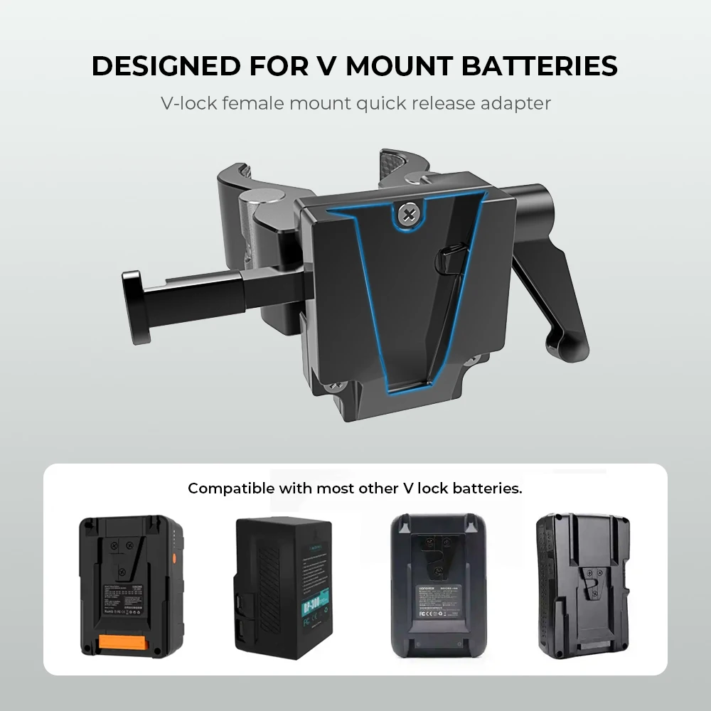 Super morsetto per fotocamera Kayulin con adattatore universale a sgancio rapido con attacco V-Lock per accessorio per studio fotografico con batteria per fotocamera DSLR Sony