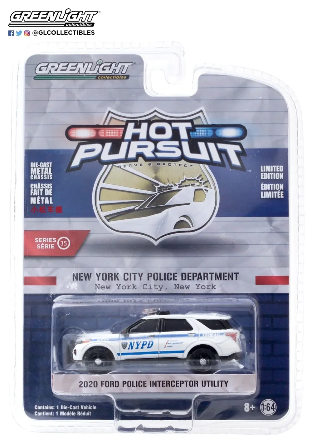 

1: 64 2020 NYPD Heat Track 35 Season Ford Explorer Police Car Diecast Metal Alloy Model Car Toys For Gift Collection