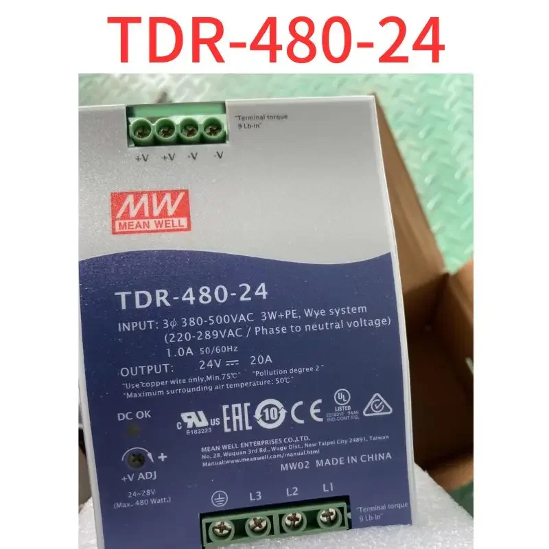 Brand New  TDR-480-24 switching power supply three-phase 220V to 24V DC rail type