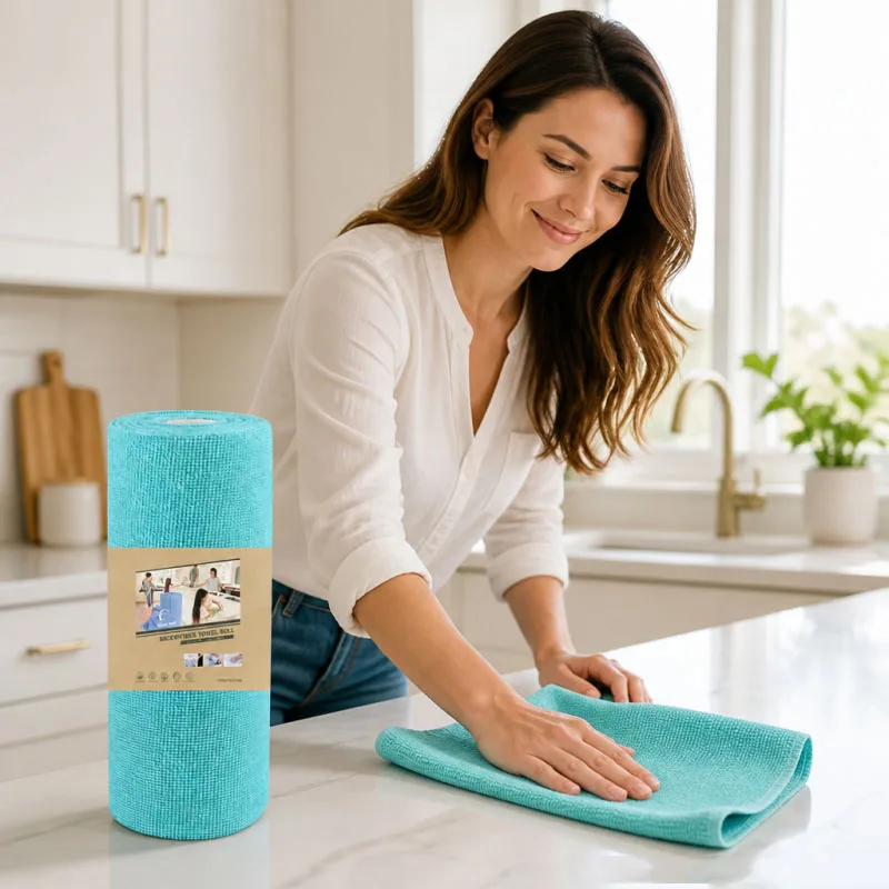 Disposable Tearable Cleaning Towels Roll Kitchen Household Lazy Cloth Reusable Absorbent Wipes for Home Bathroom Car Cleaning