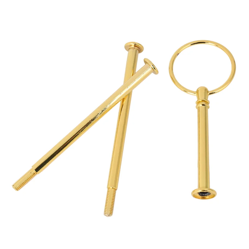 AA81-10 Wedding Metal Gold 3 Tier Cake Stand Center Handle Rods Fittings Kit