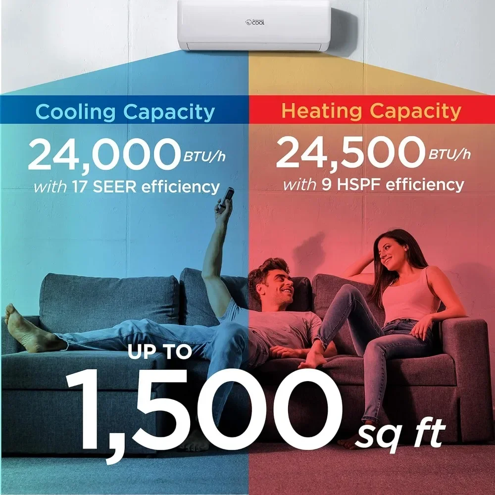 

tt Ductless Mini Split Air Conditioner with Heat, No HVAC Installer Required, 220V, CSAH2420AC