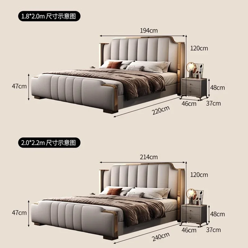 Unique Hotel Aesthetic Bed Double Sleeping Multifunctional Frame Bed King Size Cama De Lujo Para Dormitorio Home Decoration