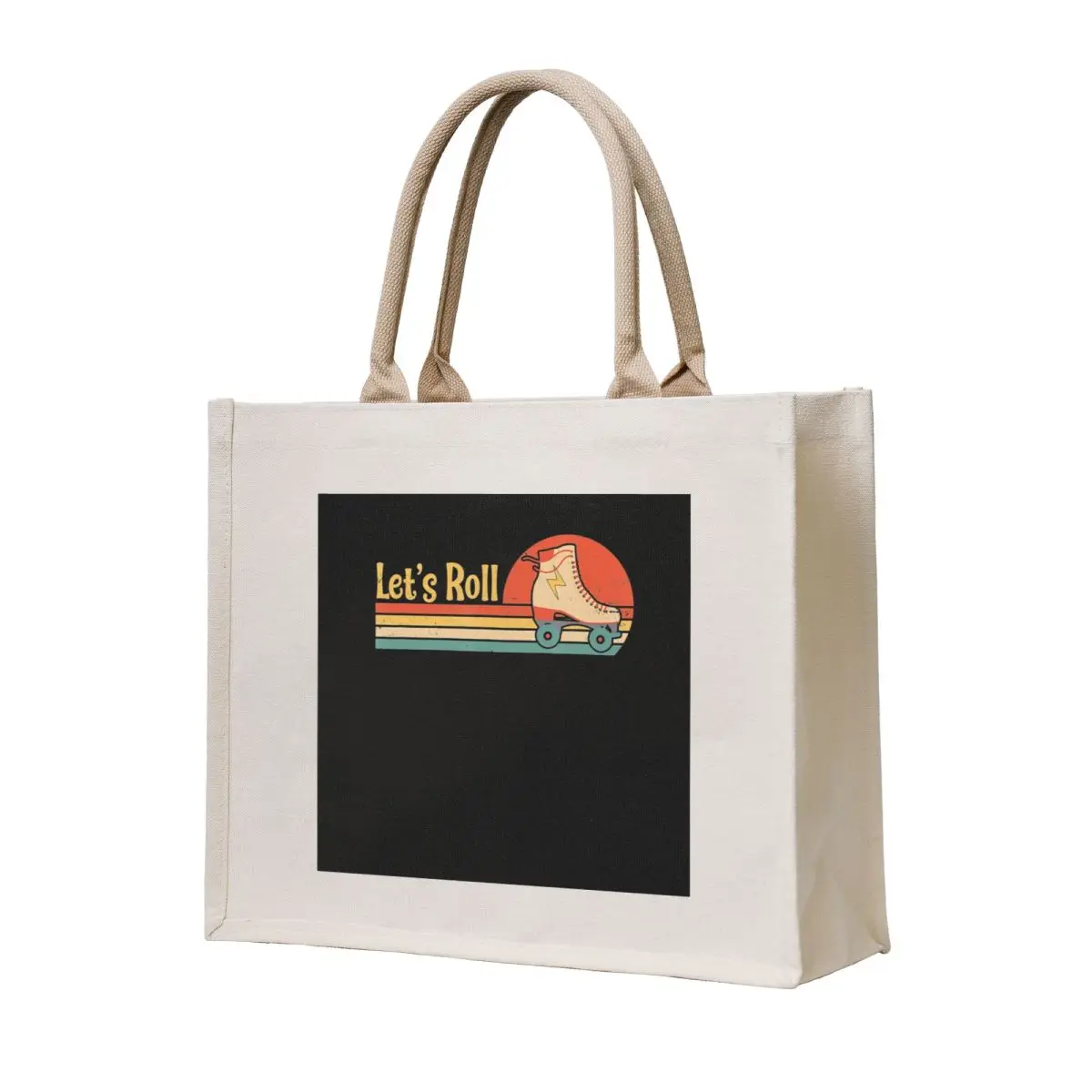 

Lets Roll Roller Skating Skater Skate Retro Vintage 70s 80s Tote Bag bags for women tote bag men's tote bags cloth bags