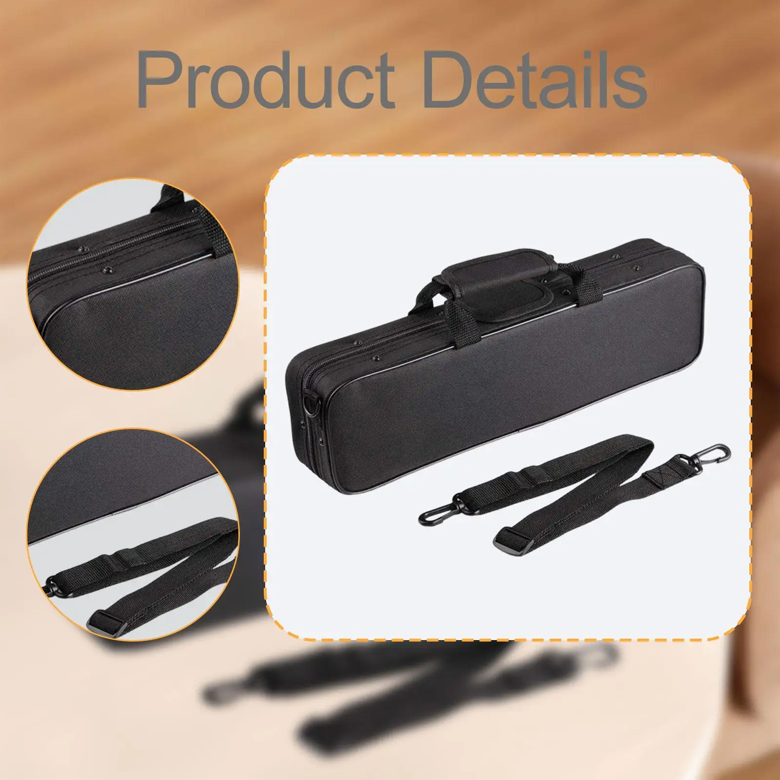 Portable Flute Case Oxford Cloth Dustproof Carrying Bag Lightweight Instrument Cover for 16 Hole Flute Daily Performance