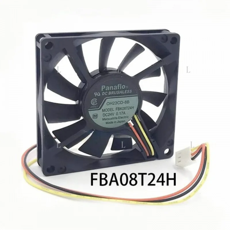 

L New for Panaflo Long-Lifespan Cooling Fan FBA08T24H 80*80*15mm 24VDC 0.17A 3pin