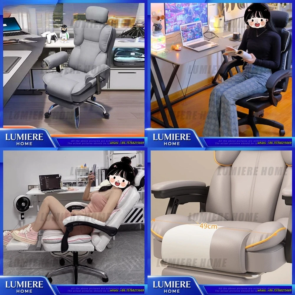 Ergonomic Office Chair for Home and Gaming Comfortable Swivel Computer Chair with Lumbar Support Long Sitting Work Chair