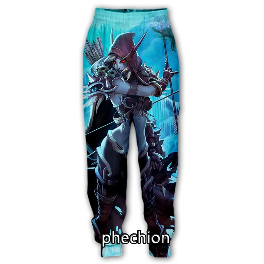

Phechion New Men/Women Queen Sylvanas 3D Printed Casual Pants Streetwear Loose Sporting Long Trousers K172