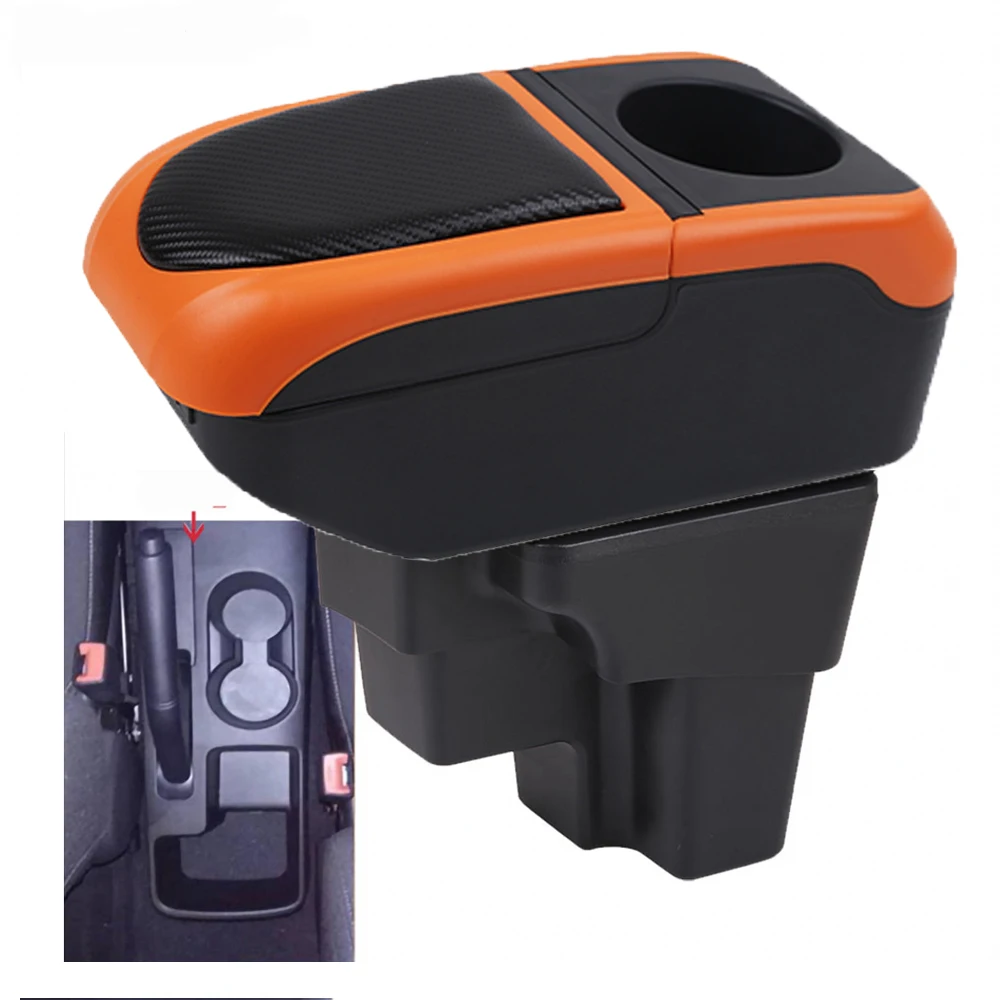 

For KIA RIO Armrest Box Arm Elbow Rest Center Console Storage Case with Cup Holder USB Port