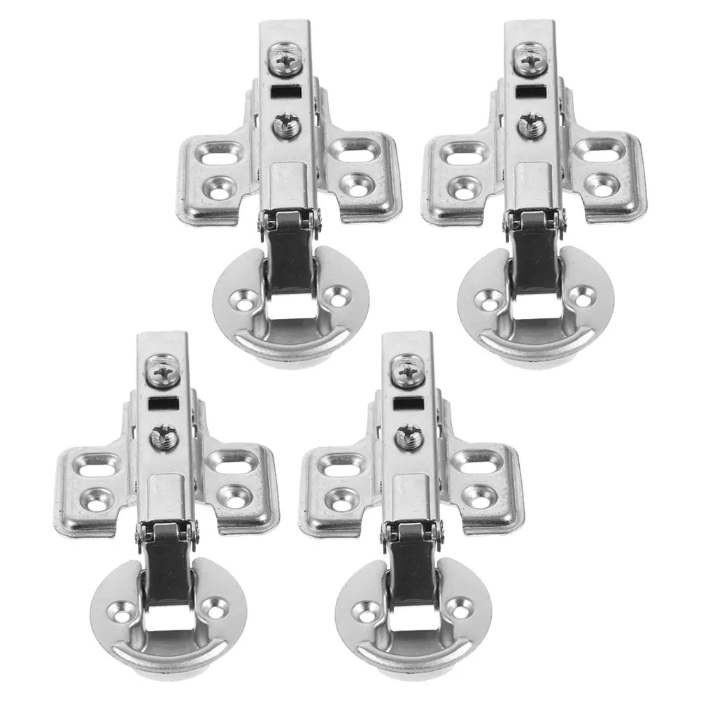 

4Pcs Hydraulic Damping Stainless Steel Hinges Quiet Operation Cabinet Soft Close Modern Kitchens Home Office Easy Install