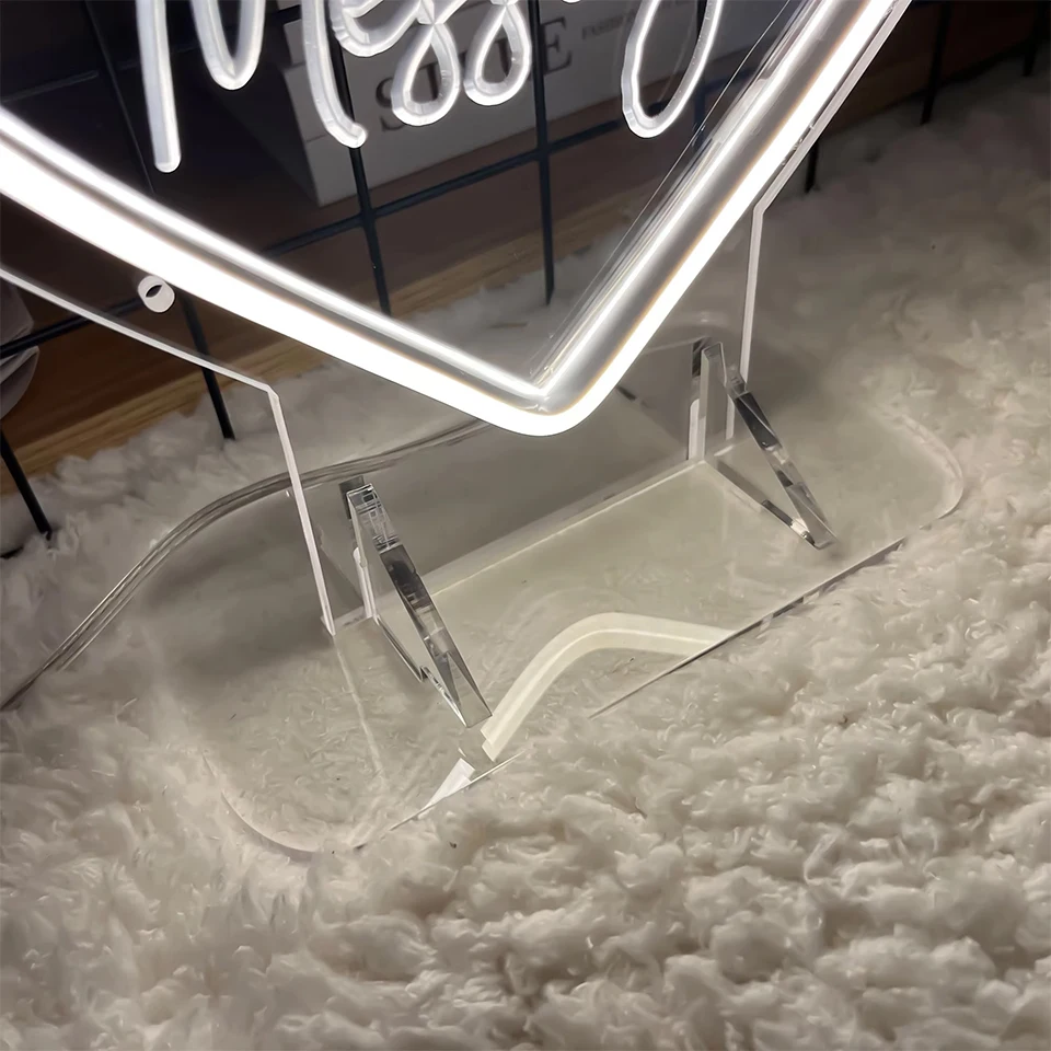 Custom Neon Signs Personalized 3D Embossed Love Heart LED Light for Bedroom Wedding Decor Coffee Bar Decoration Valentine Gift