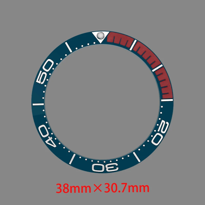 38mm×30.7mm Curved Ceramics Bezel Insert Ring Fits GMT SUB SKX007 SKX009 Watch Case NH35 NH36 Movement Men Watch Refit Parts