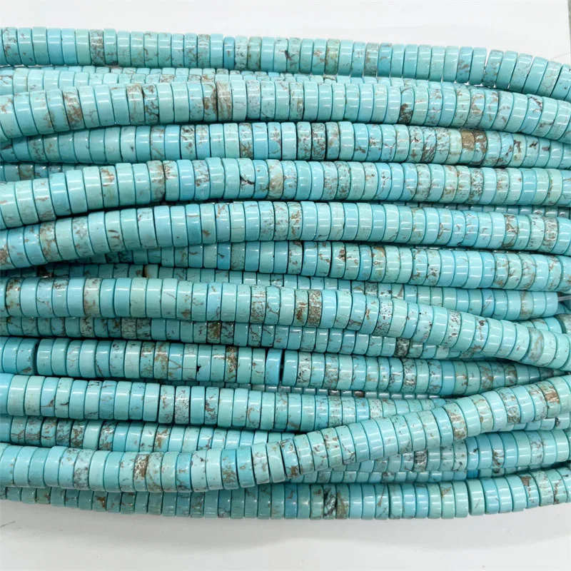 

Цена по прейскуранту завода-изготовителя 3*8 мм бирюзовый Heishi большой драгоценный камень синий космос свободные бусины из натурального камня для изготовления ювелирных изделий DIY дешево