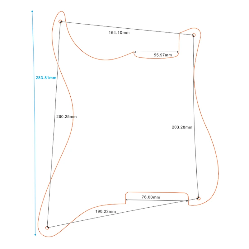 Pleroo Quality Guitar Parts - For Left Handed 4 Holes Guitar Strat Pickguard Blank Material For Strat Style Custom