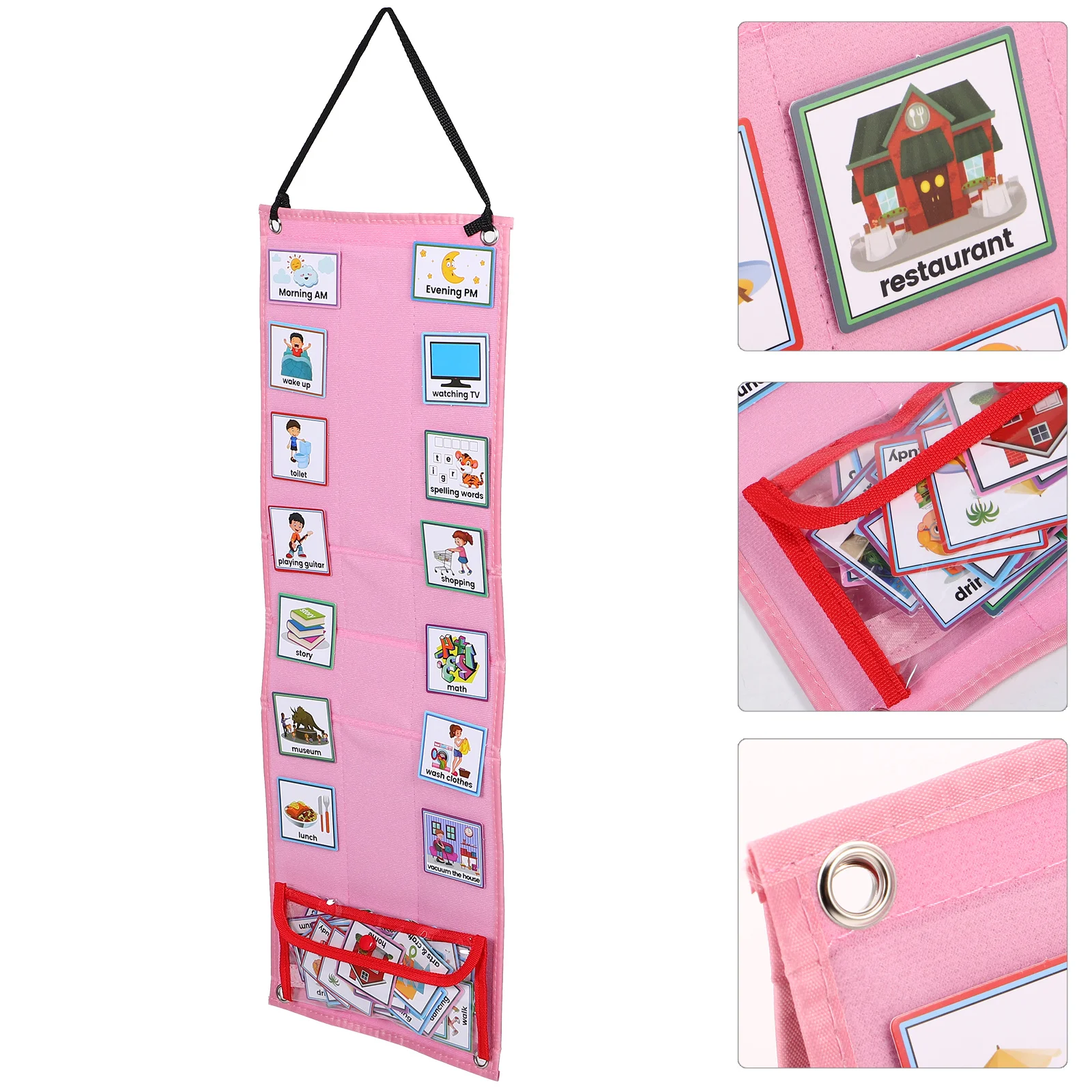 

Children's Visual Schedule Chart Pink Toddlers Weekly Planner Board Daily Routine Chart for Kids Home School Learning Materials