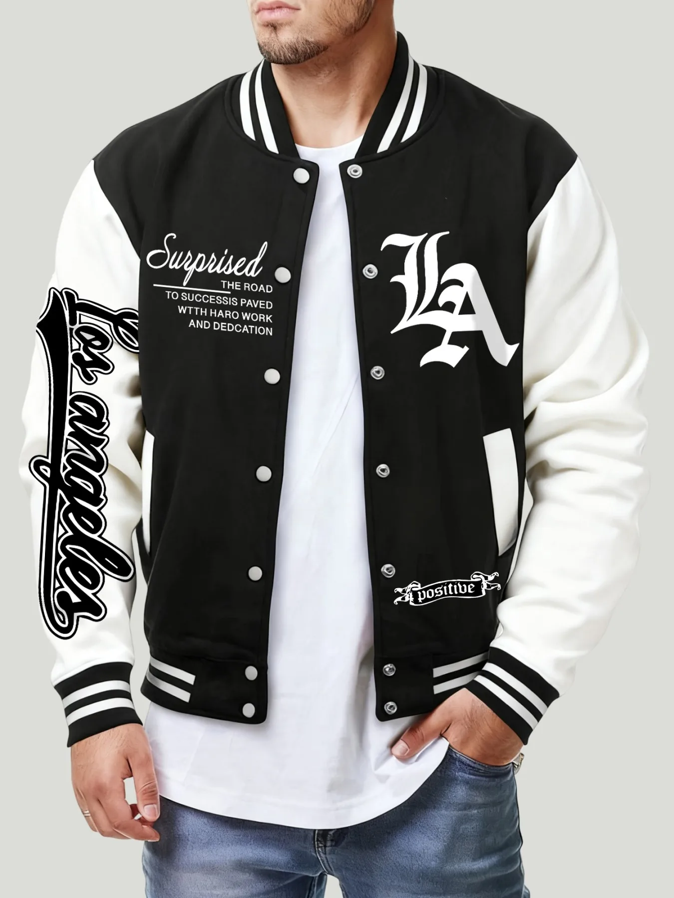 

Surprised Position City Design Baseball Jersey Men Hip Hop Casual Jacket Autumn Loose Coat Unisex Fleece Tops Fashion Clothes