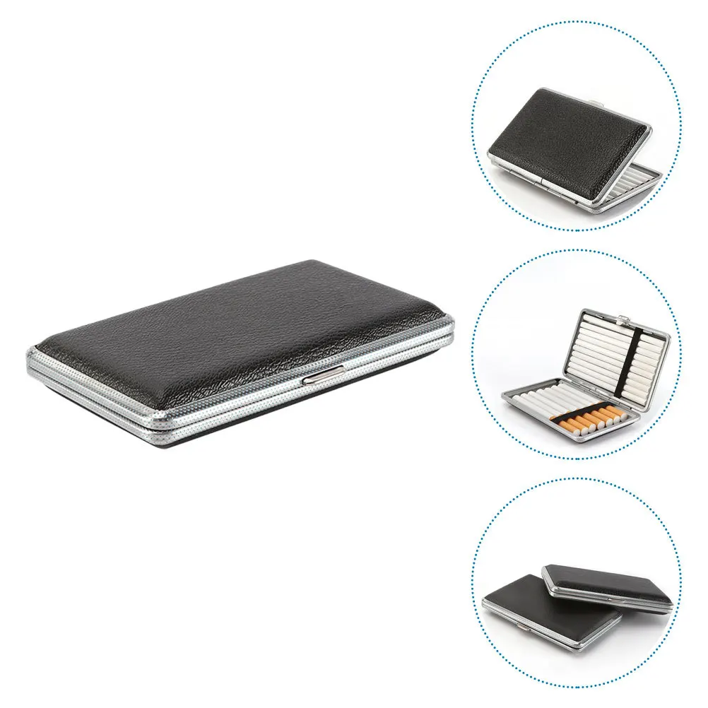 

Metal Cigarette Box Grain Flip Cover Waterproof Shockproof Portable Cigarette Case For Standard Cigarettes Aluminum