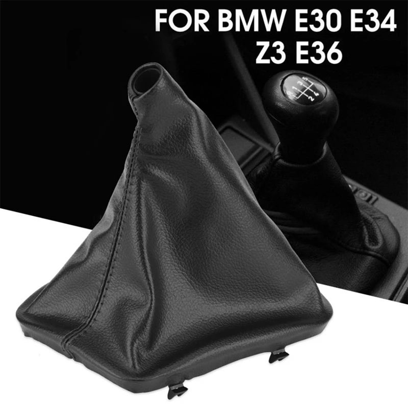 Black Shift Gear Dust Cover Shift Gear Dust Cover PU Leather For BMW E30 E34 E36 E46 Z3 Boot Gear Lever Gaiter Cover