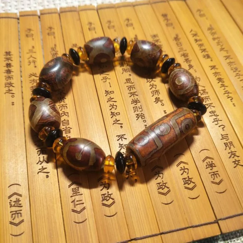 Factory Price Wholesale Tibetan Jewelry Nine Eyes Bracelet Fashion Sky Beads Agate