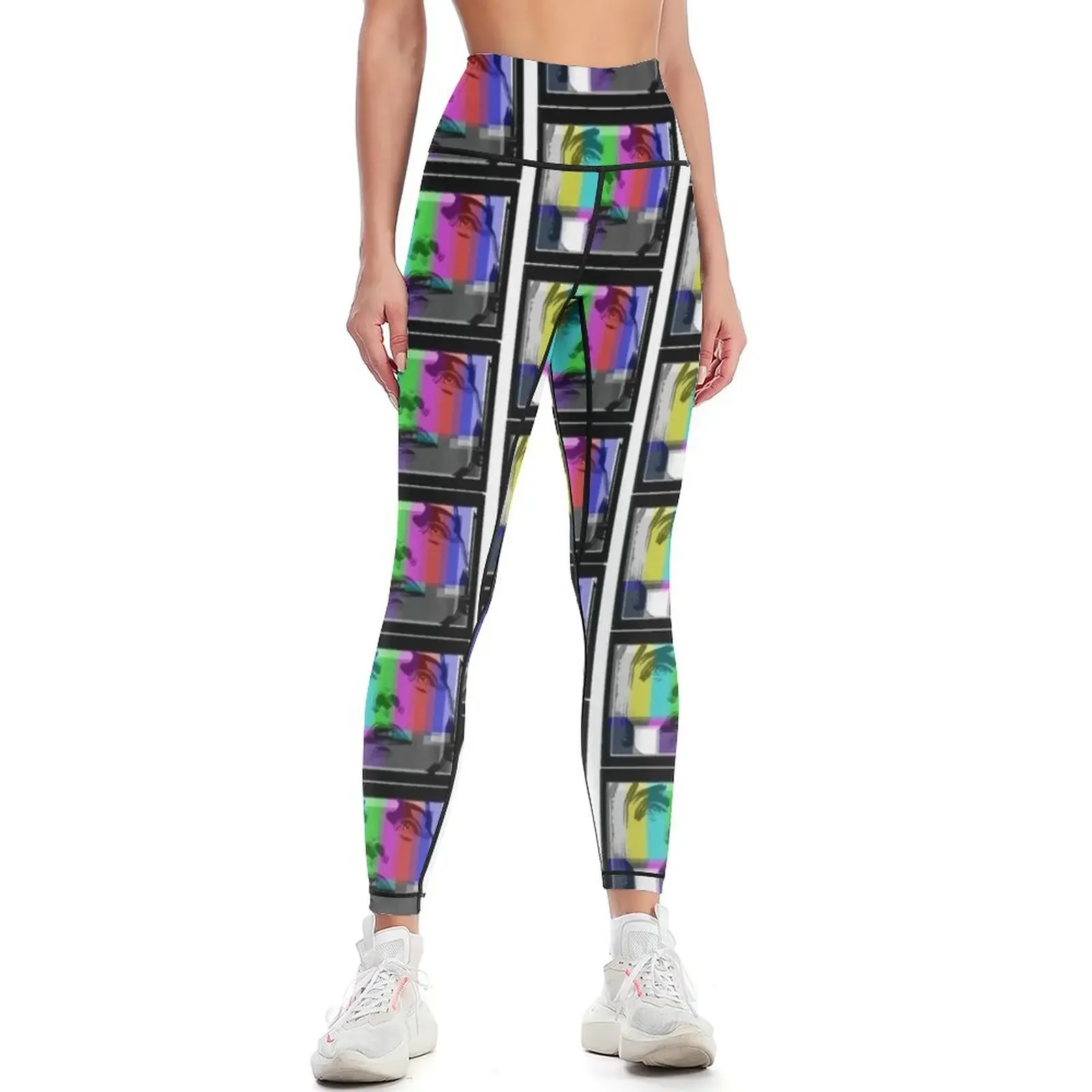 

Glitch Pop Art Leggings high waist Tight fitting woman workout clothes for gym wear Womens Leggings