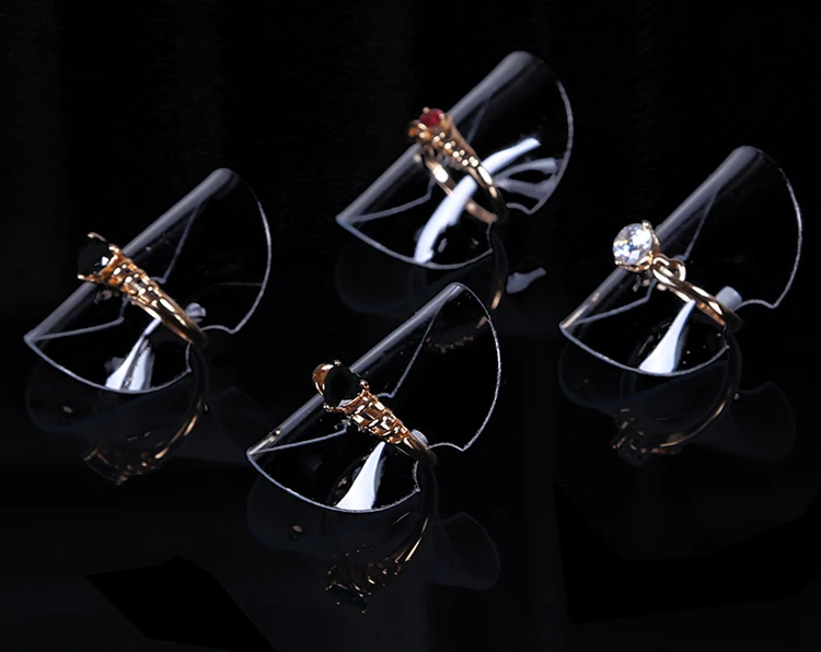 Transparent Jewelry Ring Display Stand Organizer Bague Round Holder Sheet Store Rings Presentation Showcase Wholesale 50pcs/lot