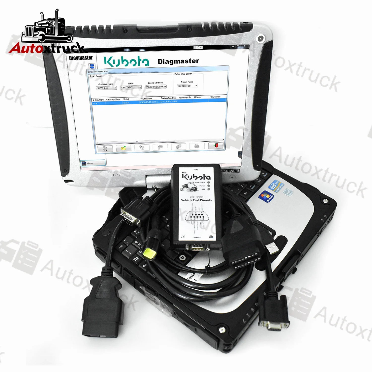 Agricultural Machinery For KUBOTA Diagmaster Takeuchi Diagmaster Tractor Truck Kubota DIAGNOSTIC KIT CF19 Laptop