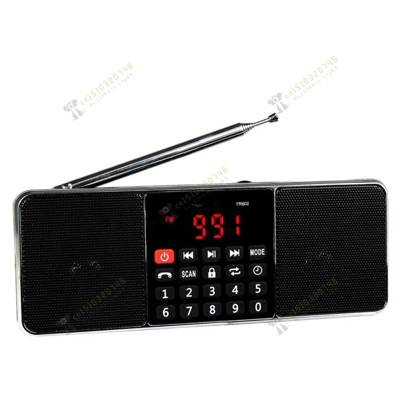 

Черный TR602 2 диапазона Bluetooth Радио MP3 плеер FM AM