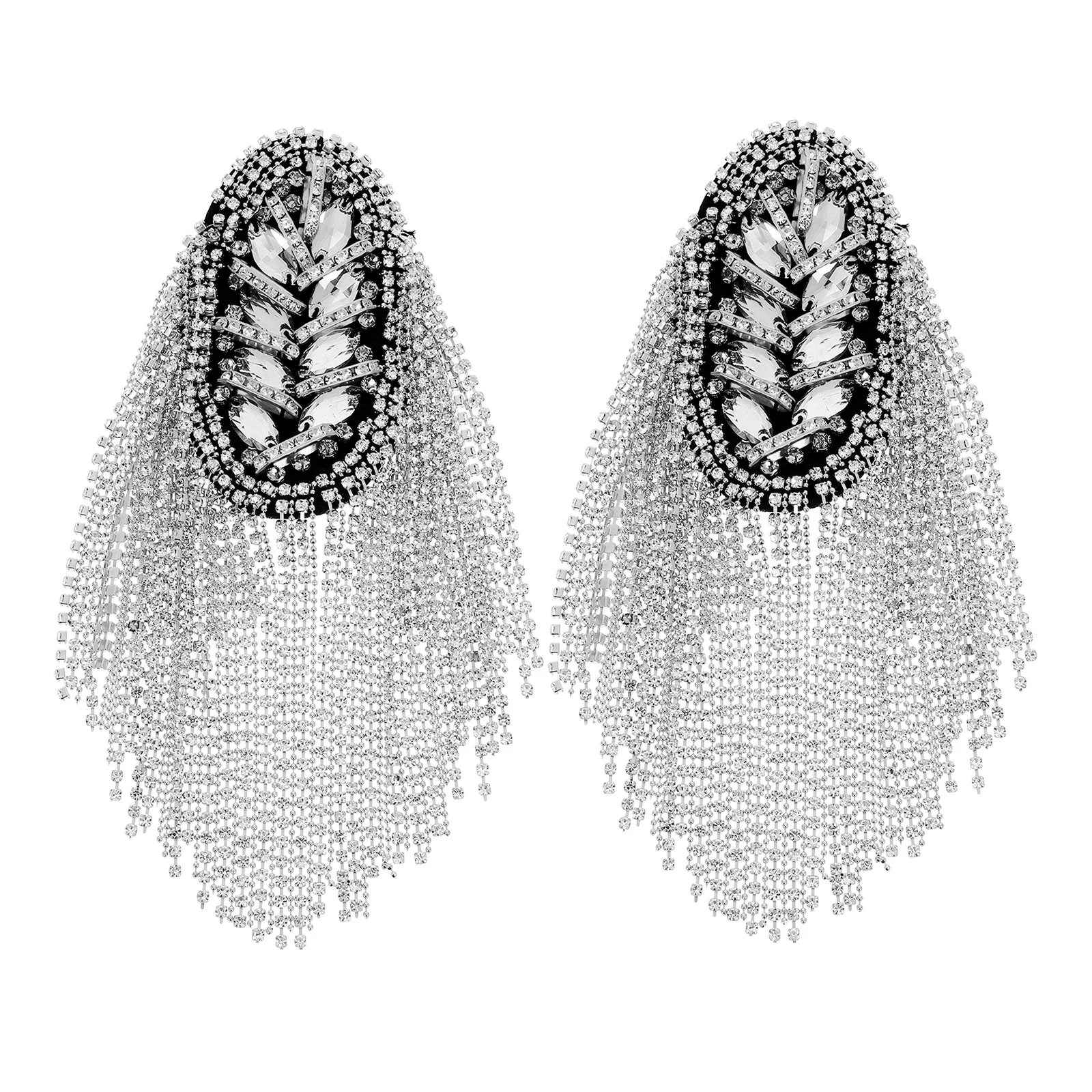 

2pcs Metal Tassel Epaulets Shoulder Decorative Fringe Jewelry For Costume Wedding Party Stage Uniform Accessory Craft Supply