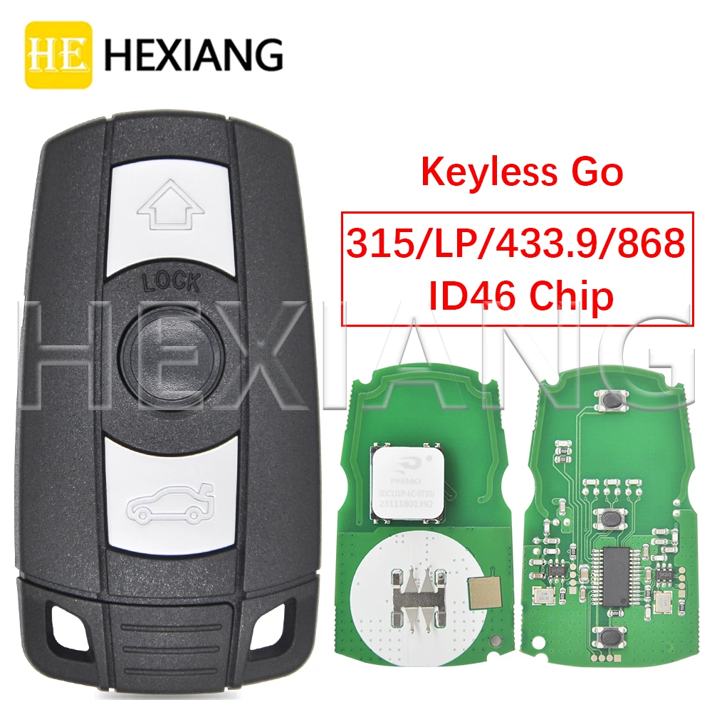 HE ID46 Chip 315/868MHz Keyless Go Car Remote Key CAS3 System KR55WK49124/127/147  For BMW X5 X6 Z4 E70