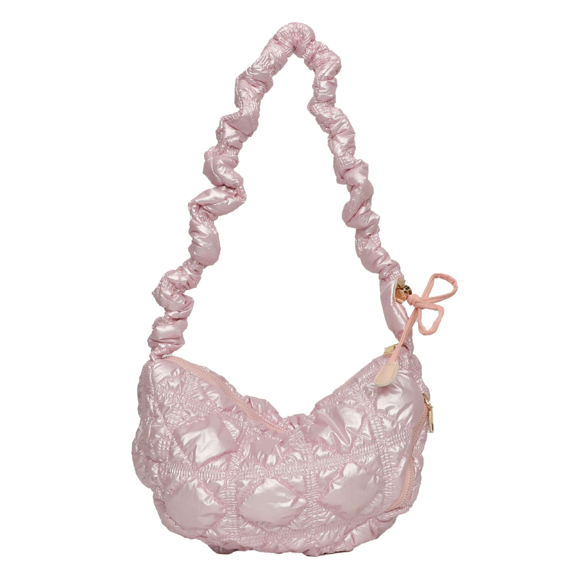 

Hot Sale Of The Season New Women's Shoulder Bag High Quality Silver Cloud Folded Small Casual Dumpling Crossbody Bag Soft Polyes