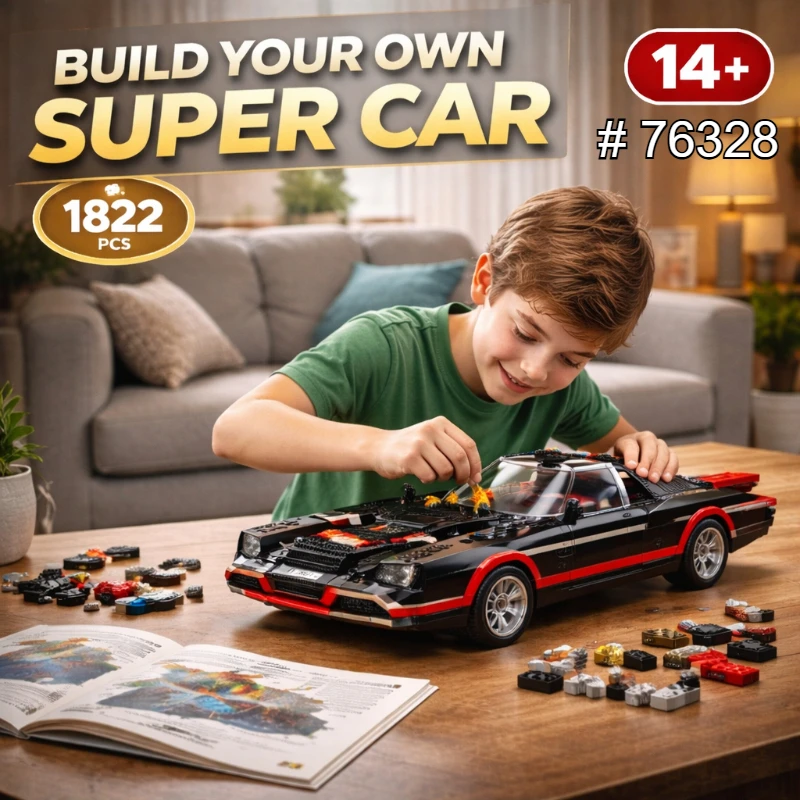 

Набор для сборки ретро-спортивного автомобиля из 482 деталей, креативные развивающие игрушки для самостоятельной сборки, настольное украшение в винтажном стиле, идеальный подарок для детей и взрослых