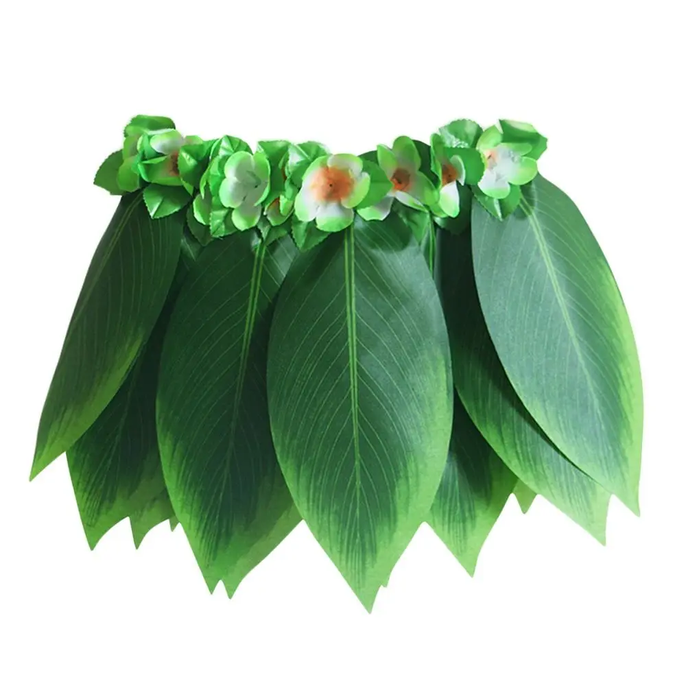 Leaves Hawaiian Green Leaf Skirt Bonfire Party Prom Stage Show Beach Holiday Costumes Dance Dress Up Beach Grass Leaf Skirt