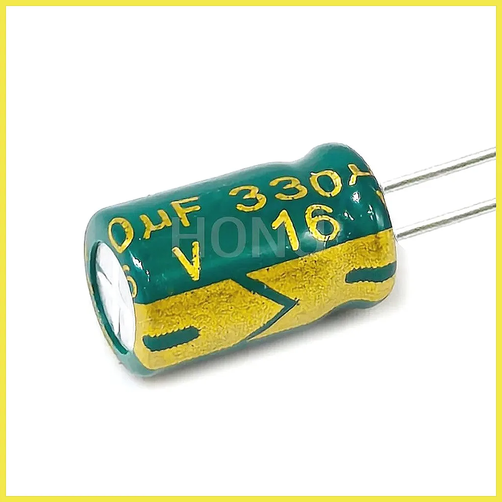 20PCS 16V 330uF Low ESR Aluminum Electrolytic Capacitor, 6x12mm High Frequency