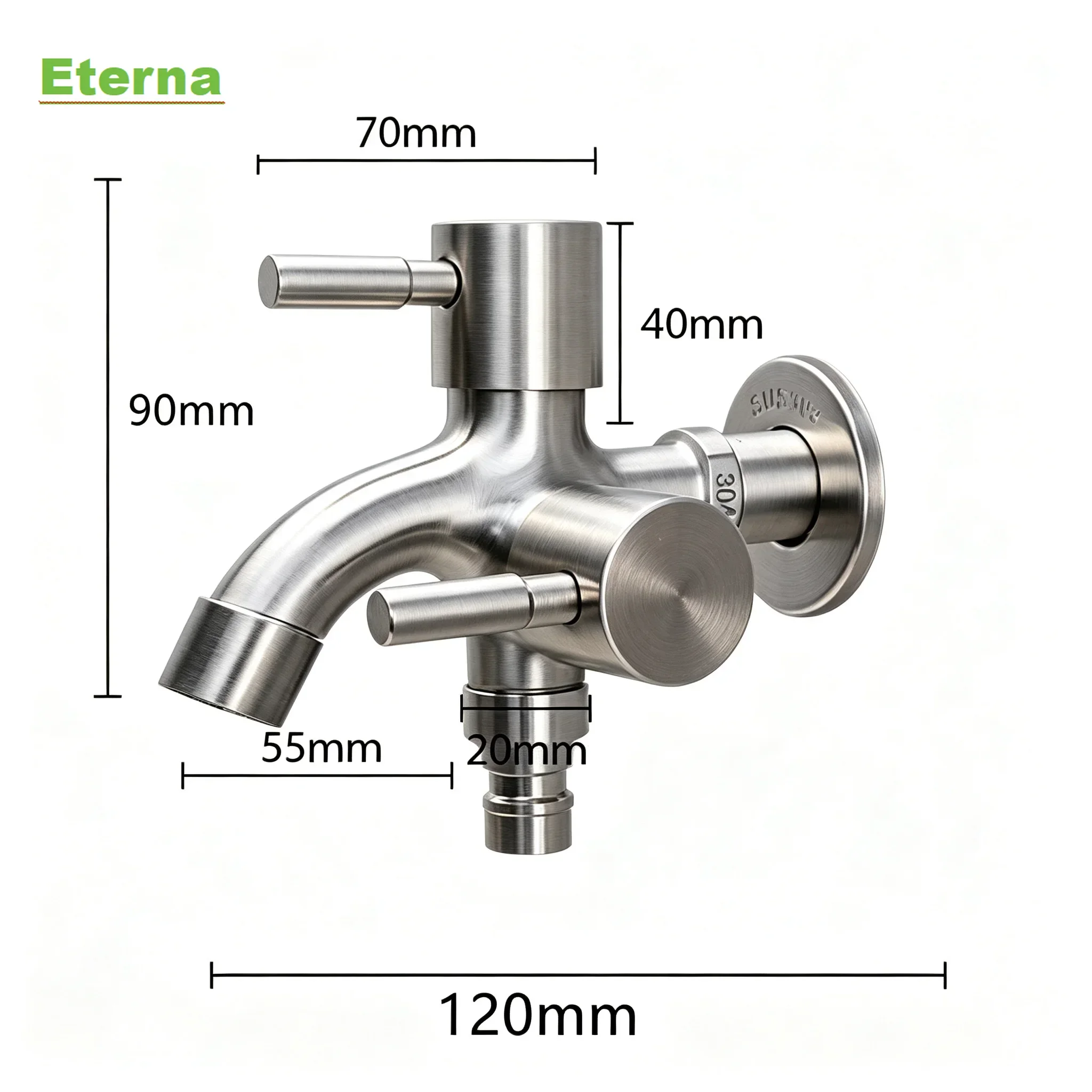 Multifunctional Dual‑Outlet Laundry Faucet Independent Dual‑Handle Water Tap Practical Bathroom Washing‑Machine Accessory Faucet