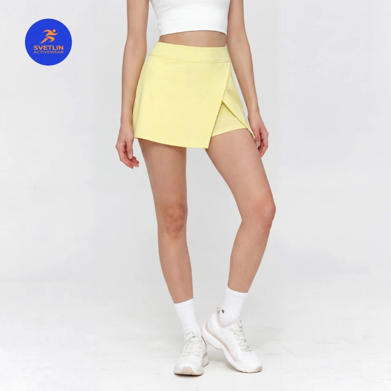 SVETLIN EU US Size Luxury Quality Active Wear Women High Waist Quick Dry Skort Fake Two Piece Anti Chafing Half Skirt