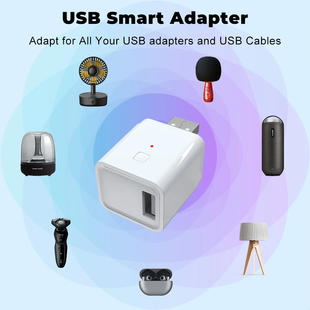 Tuya Smart Micro USB Adaptor Smart Plug Switch 5V WiFi Mini USB Power Adaptor Works with Alexa Hey Google Alice for Smart Home