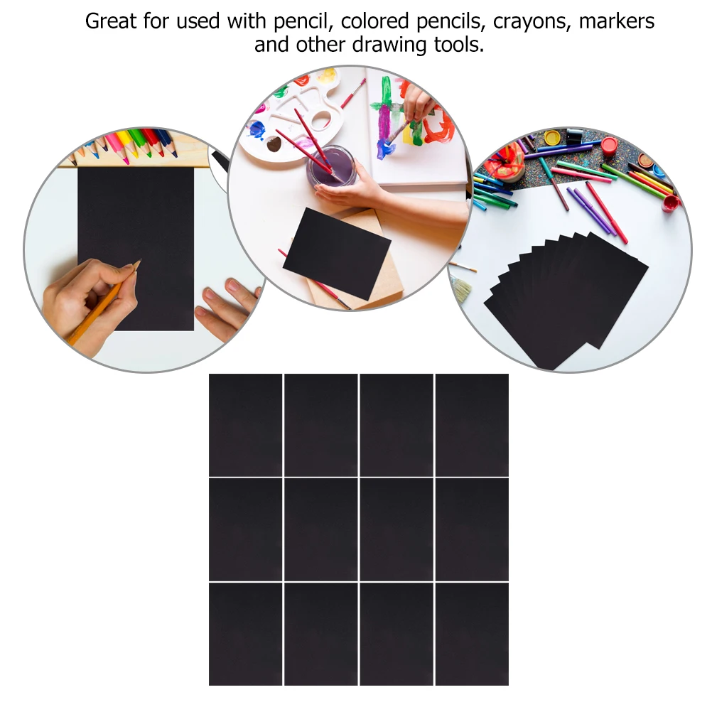 

100pcs Paper Thick Smooth Kraft Practical Painting DIY Cards Students Drawing Students Paper Quality