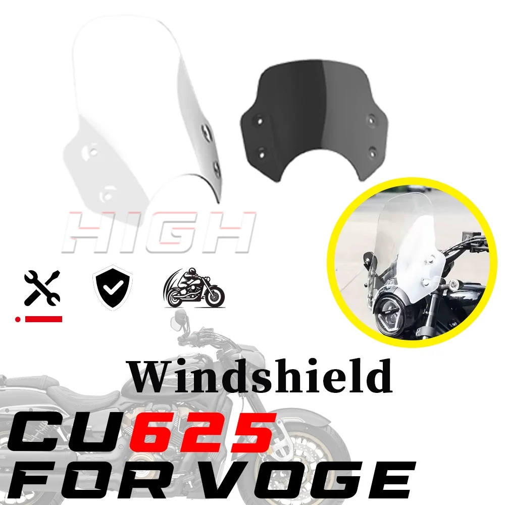 Transparent high windshield and black low windshield for VOGE CU625 625CU