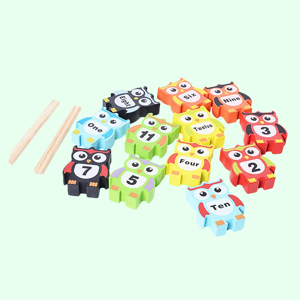 12pcs Wooden Children Stacking Toy Owl Shapes Stacking Blocks Toys Balance Game Toy Set for Kids owl shape blocks