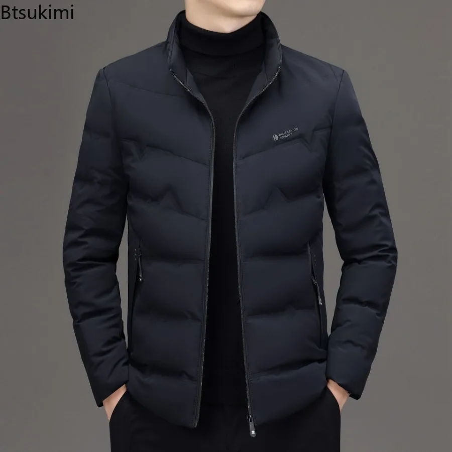 High Quality 2025 Autumn Winter Men's Bright Duck Down Jacket Business Casual Warm Puffer Coat Outwear Lightweight Down Clothing