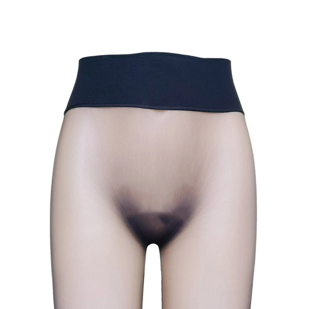 

Men Sexy Seamless Stockings Ultra Thin Silky High Waist Pantyhose Sexy Gray Transparent U Convex Pouch See-through Underwear
