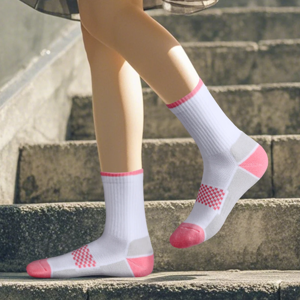 YUEDGE Women's Crew Socks Casual Socks For Women, Moisture Wicking Cushioned Gym Golf Tennis Training Athletic Socks, 5 Pairs image 4